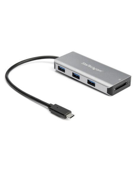 StarTech.com Hub Ladrón USB-C de 3 Puertos 10Gbps y Lector de Tarjetas de Memoria Flash SD - con 3 Puertos USB-A y 1 Ranura SD