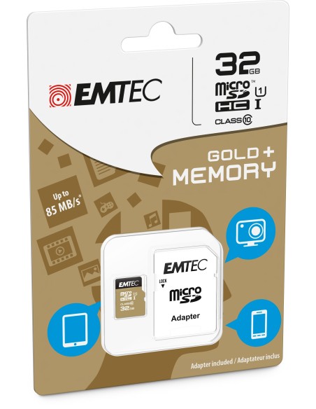Emtec microSD Class10 Gold+ 32GB MicroSDHC Clase 10 Emtec microSD Class10 Gold+ 32GB MicroSDHC Clase 10