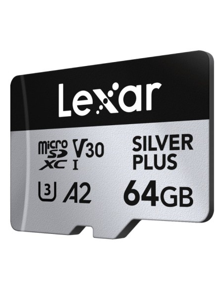 Lexar Professional SILVER PLUS 64 GB MicroSDXC UHS-I Clase 3 Lexar Professional SILVER PLUS 64 GB MicroSDXC UHS-I Clase 3