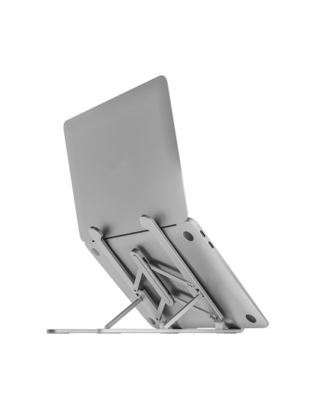 AISENS Soporte De Sobremesa Ajustable Para Portatil   Tablet, Plata