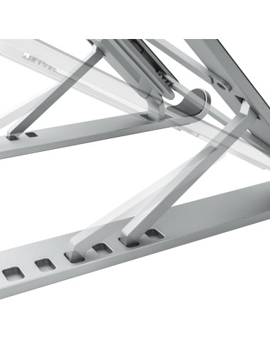 AISENS Soporte De Sobremesa Ajustable Para Portatil   Tablet, Plata
