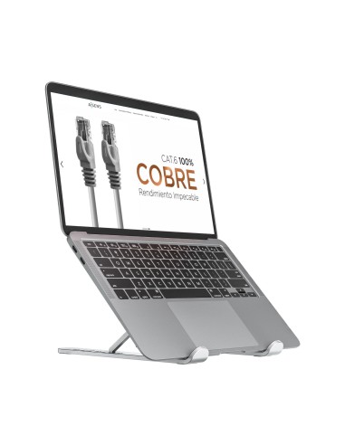 AISENS Soporte De Sobremesa Ajustable Para Portatil   Tablet, Plata