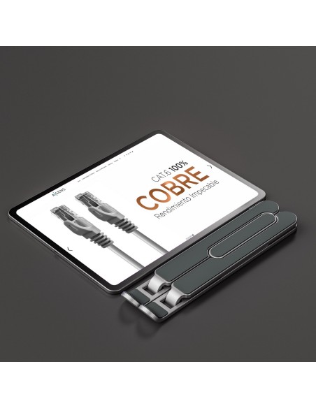 AISENS Soporte De Sobremesa Ajustable Para Portatil   Tablet, Plata