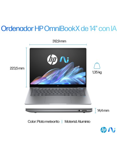 HP OmniBook X 14-fe0008ns Copilot+ PC Qualcomm Snapdragon X1E-78-100 Portátil 35,6 cm (14") Pantalla táctil 2.2K 16 GB HP OmniBook X 14-fe0008ns Copilot+ PC Qualcomm Snapdragon X1E-78-100 Portátil 35,6 cm (14") Pantalla táctil 2.2K 16 GB