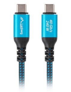 Lanberg CA-CMCM-45CU-0020-BK cable USB 2 m USB C Negro, Azul 2