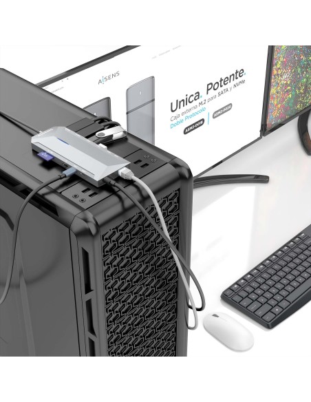 AISENS USB-C Dock 12 En 1, USB-C A 2xHDMI, 1xRJ45, 3xUSB-A, 2xUSB-C, 1xUSB-C PD, 1xAudio, 1xSD, 1xMicro SD, Gris, 30cm