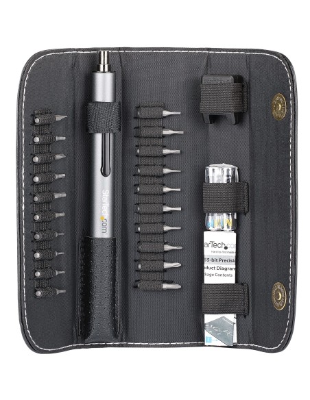 StarTech.com Destornillador Eléctrico con Juego de 20 Puntas de Precisión - Mini Destornillador Portátil a Pilas para StarTech.com Destornillador Eléctrico con Juego de 20 Puntas de Precisión - Mini Destornillador Portátil a Pilas para