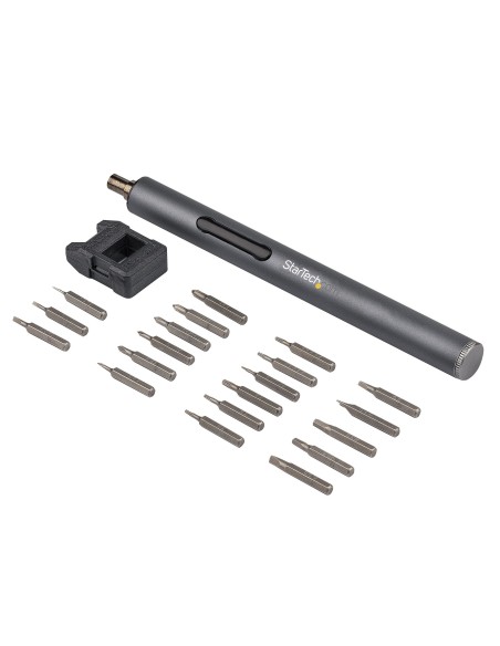 StarTech.com Destornillador Eléctrico con Juego de 20 Puntas de Precisión - Mini Destornillador Portátil a Pilas para StarTech.com Destornillador Eléctrico con Juego de 20 Puntas de Precisión - Mini Destornillador Portátil a Pilas para