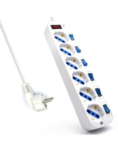 Ewent EW3932-5M limitador de tensión Blanco 6 salidas AC