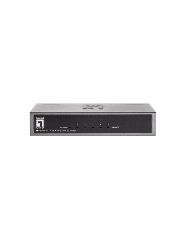 LevelOne Switch Fast Ethernet de 5 puertos, 1 Port SC Multi-Mode Fiber, 2km