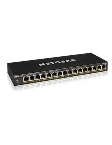 NETGEAR GS316PP No administrado Gigabit Ethernet (10 100 1000) Energía sobre Ethernet (PoE) Negro NETGEAR GS316PP No administrado Gigabit Ethernet (10 100 1000) Energía sobre Ethernet (PoE) Negro