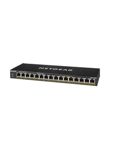 NETGEAR GS316PP No administrado Gigabit Ethernet (10 100 1000) Energía sobre Ethernet (PoE) Negro NETGEAR GS316PP No administrado Gigabit Ethernet (10 100 1000) Energía sobre Ethernet (PoE) Negro