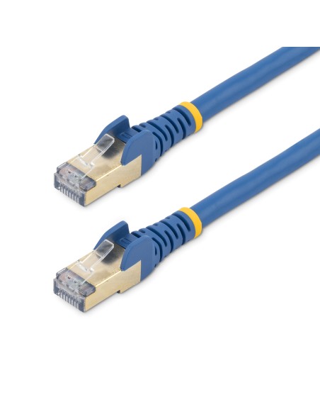 StarTech.com Cable de 0,5m de Red Ethernet RJ45 Cat6a Blindado STP - Cable sin Enganche Snagless - Azul