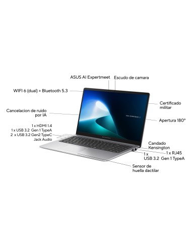 ASUS ExpertBook P1 P1503CVA-S70676X - Ordenador Portátil 15.6" Full HD (Intel Core i7-13620H, 16GB RAM, 512GB SSD, UHD