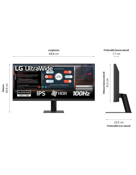 LG 29U511A-B pantalla para PC 73,7 cm (29") 2560 x 1080 Pixeles WFHD LCD Negro