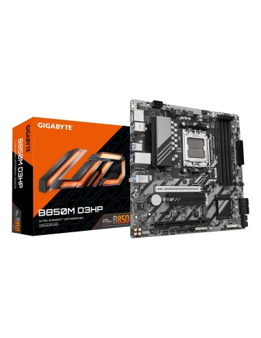 GIGABYTE B850M D3HP Placa Base - Procesadores AMD Ryzen Serie 9000, 5+2+2 fases VRM digitales, hasta 8200MHz DDR5 (OC), 1xPCIe
