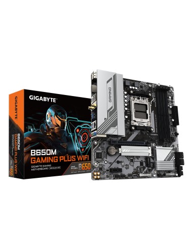 GIGABYTE B650M GAMING PLUS WIFI Placa base - Procesadores AMD Ryzen 9000, VRM de 5+2+2 fases, hasta 8000 MHz DDR5, 2xPCIe 4.0