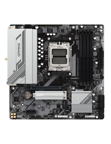 GIGABYTE B650M GAMING PLUS WIFI Placa base - Procesadores AMD Ryzen 9000, VRM de 5+2+2 fases, hasta 8000 MHz DDR5, 2xPCIe 4.0