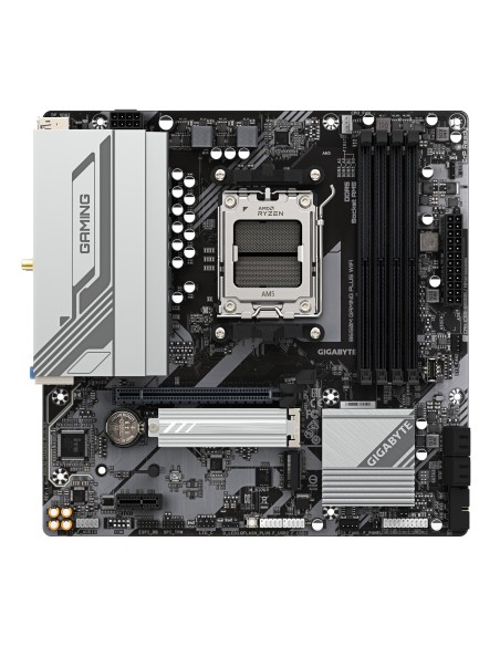 GIGABYTE B650M GAMING PLUS WIFI Placa base - Procesadores AMD Ryzen 9000, VRM de 5+2+2 fases, hasta 8000 MHz DDR5, 2xPCIe 4.0 GIGABYTE B650M GAMING PLUS WIFI Placa base - Procesadores AMD Ryzen 9000, VRM de 5+2+2 fases, hasta 8000 MHz DDR5, 2xPCIe 4.0