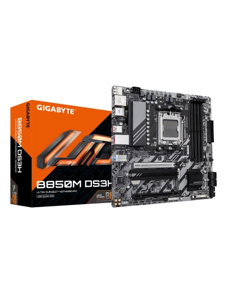 GIGABYTE B850M DS3H Placa Base - Procesadores AMD Ryzen Serie 9000, 16+2+2 fases VRM digitales, hasta 8200MHz DDR5 (OC), 1xPCIe GIGABYTE B850M DS3H Placa Base - Procesadores AMD Ryzen Serie 9000, 16+2+2 fases VRM digitales, hasta 8200MHz DDR5 (OC), 1xPCIe