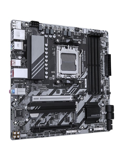 GIGABYTE B850M DS3H Placa Base - Procesadores AMD Ryzen Serie 9000, 16+2+2 fases VRM digitales, hasta 8200MHz DDR5 (OC), 1xPCIe GIGABYTE B850M DS3H Placa Base - Procesadores AMD Ryzen Serie 9000, 16+2+2 fases VRM digitales, hasta 8200MHz DDR5 (OC), 1xPCIe