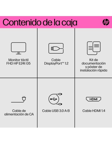 HP Monitor FHD E24t G5 con pantalla táctil