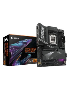 GIGABYTE X870 AORUS ELITE WIFI7 Placa Base - Compatible con CPUs AMD Ryzen 9000, 16+2+2 fases VRM, hasta 8000MHz DDR5 (OC),
