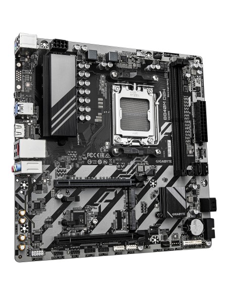 GIGABYTE B840M D2H Placa base - Procesadores AMD Ryzen 9000, VRM de 5+2+2 fases, hasta 7600 MHz DDR5, 1xPCIe 4.0 + 1xPCIe 3.0 GIGABYTE B840M D2H Placa base - Procesadores AMD Ryzen 9000, VRM de 5+2+2 fases, hasta 7600 MHz DDR5, 1xPCIe 4.0 + 1xPCIe 3.0