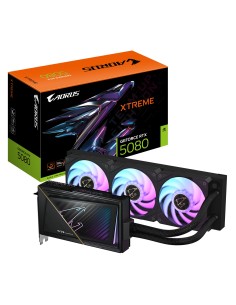 GIGABYTE AORUS GeForce RTX 5080 XTREME WATERFORCE 16G Tarjeta Gráfica - 16GB GDDR7, 256 bits, PCI-E 5.0, 2805MHz Core Clock, 3