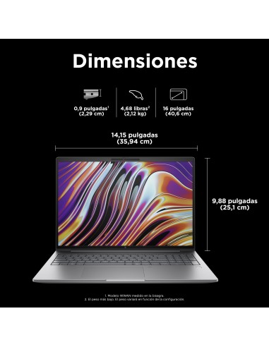HP ZBook Power G11 A AMD Ryzen™ 9 8945HS Estación de trabajo móvil 40,6 cm (16") WUXGA 32 GB DDR5-SDRAM 1 TB SSD NVIDIA RTX