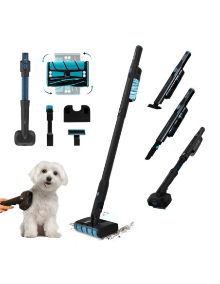 Cecotec 08399 aspiradora de pie y escoba eléctrica Aspiradora escoba 2 en 1 Batería Secar Sin bolsa 210 W Negro 2,5 Ah