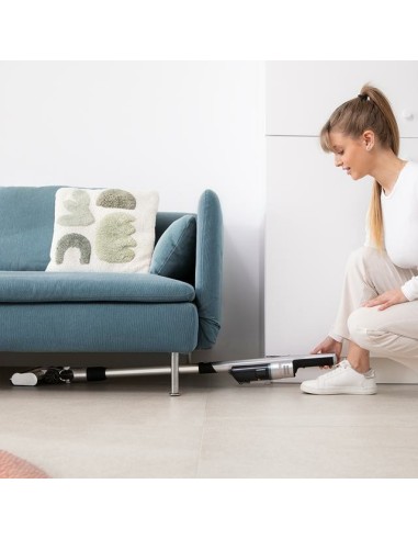 Cecotec 08403 aspiradora de pie y escoba eléctrica Aspiradora escoba 2 en 1 Batería Secar Sin bolsa Negro, Azul, Acero