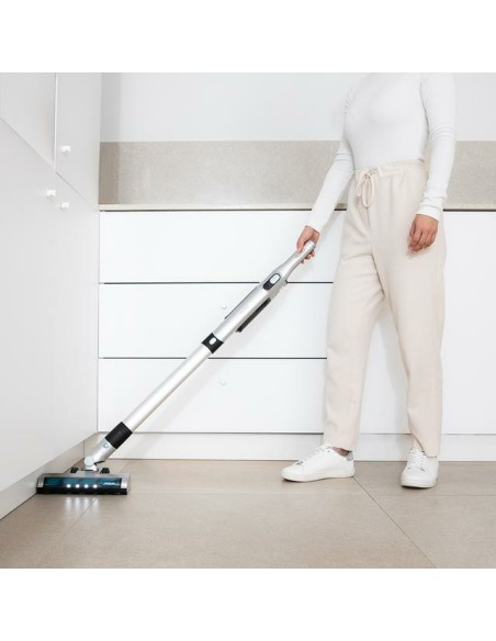 Cecotec 08403 aspiradora de pie y escoba eléctrica Aspiradora escoba 2 en 1 Batería Secar Sin bolsa Negro, Azul, Acero