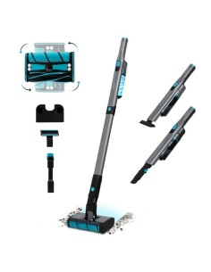 Cecotec Scoba 2100 Twice Aspiradora vertical Batería Secar Ciclónico Sin bolsa 210 W Negro, Azul