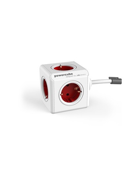 Allocacoc PowerCube base múltiple 3 m 1 salidas AC Interior Rojo, Blanco