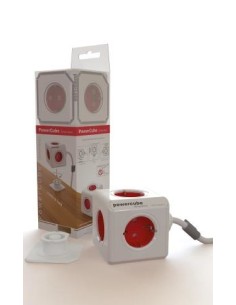 Allocacoc PowerCube base múltiple 3 m 1 salidas AC Interior Rojo, Blanco 2