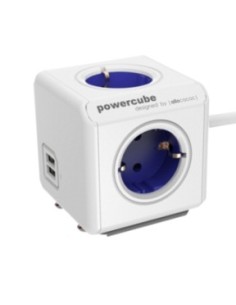 Allocacoc 1406BL DEEUPC base múltiple 1,5 m 4 salidas AC Azul, Blanco