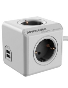 Allocacoc 1407 DEEUPC base múltiple 3 m 4 salidas AC Gris, Blanco