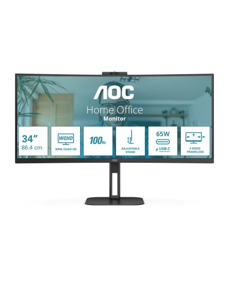 AOC V5 CU34V5C BK LED display 86,4 cm (34") 3440 x 1440 Pixeles Wide Quad HD Negro AOC V5 CU34V5C BK LED display 86,4 cm (34") 3440 x 1440 Pixeles Wide Quad HD Negro