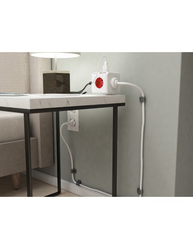 Allocacoc PowerCube base múltiple 1,5 m 5 salidas AC Interior Rojo, Blanco
