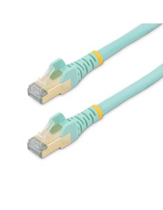 StarTech.com Cable de 1,5m de Red Ethernet Cat6a Aqua sin Enganches con Alambre de Cobre