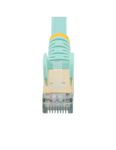 StarTech.com Cable de 1,5m de Red Ethernet Cat6a Aqua sin Enganches con Alambre de Cobre