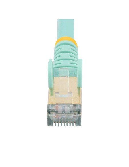 StarTech.com Cable de 7,5m de Red Ethernet Cat6a Aqua sin Enganches con Alambre de Cobre