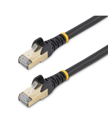 StarTech.com Cable de 7,5m de Red Ethernet Cat6a Negro sin Enganches con Alambre de Cobre