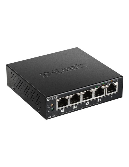 D-Link DGS-1005P E switch No administrado Gigabit Ethernet (10 100 1000) Energía sobre Ethernet (PoE) Negro D-Link DGS-1005P E switch No administrado Gigabit Ethernet (10 100 1000) Energía sobre Ethernet (PoE) Negro