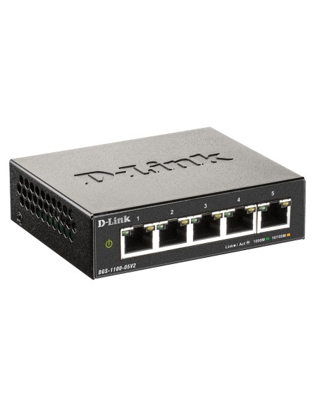 D-Link DGS-1100-05V2 E switch Gestionado L2 Gigabit Ethernet (10 100 1000) Negro D-Link DGS-1100-05V2 E switch Gestionado L2 Gigabit Ethernet (10 100 1000) Negro