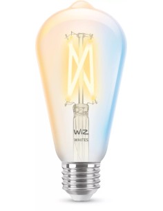 WiZ Bombilla con filamento transparente 60 W ST64 E27