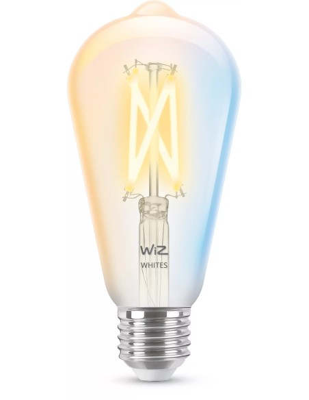 WiZ Bombilla con filamento transparente 60 W ST64 E27