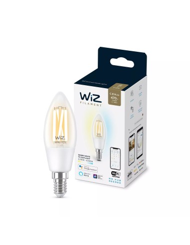 WiZ Bombilla con filamento transparente 40 W C35 E14