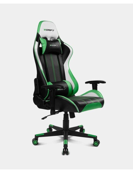 DRIFT DR175 Silla para videojuegos universal Asiento acolchado Negro, Verde, Blanco DRIFT DR175 Silla para videojuegos universal Asiento acolchado Negro, Verde, Blanco